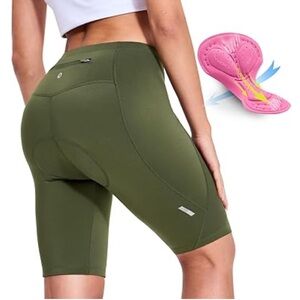 Nepest Womens Padded Bike Shorts 4D Padding Cycling Shorts with Zipper Pocket